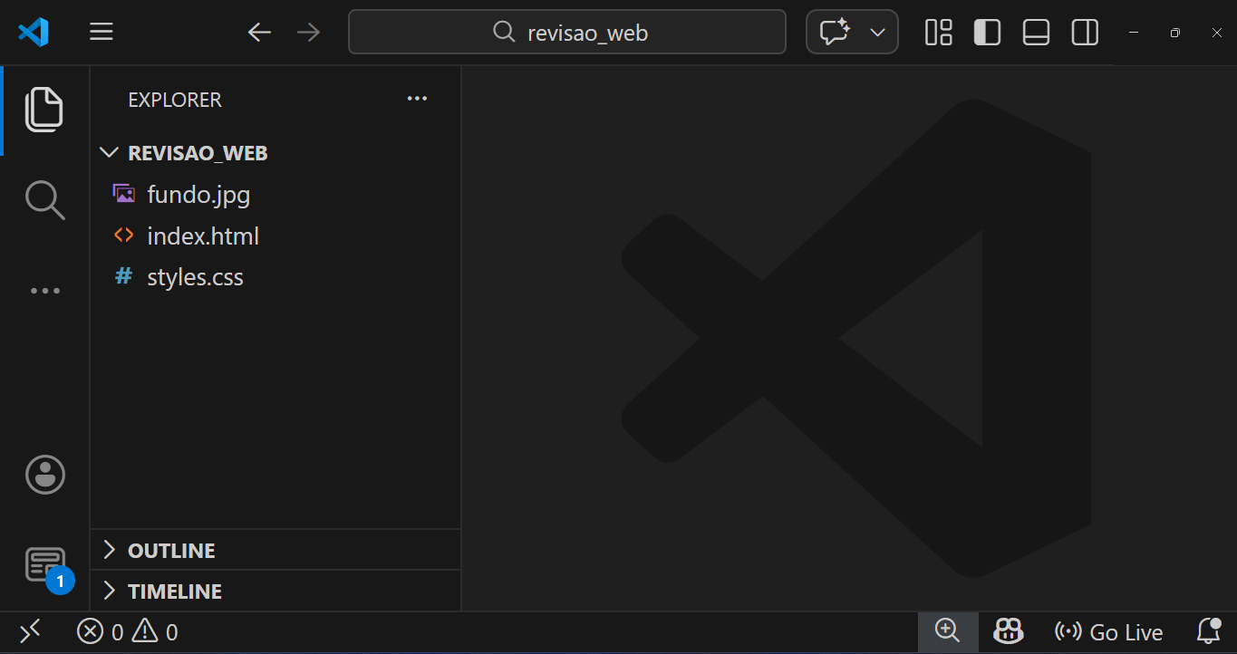 vscode com a pasta em contexto