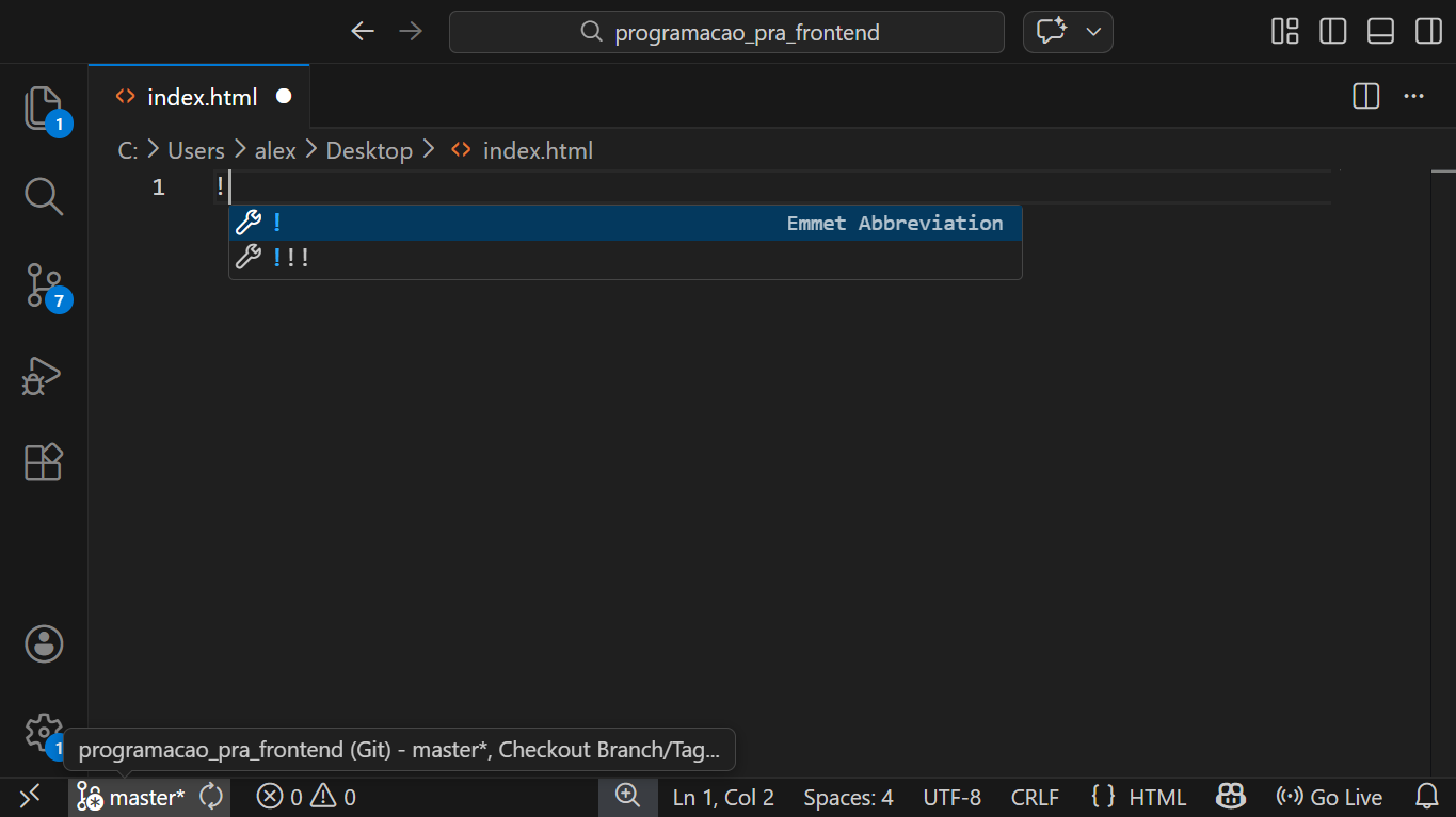 Microsoft Visual Studio Code Snippet HTML